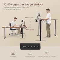 VASAGLE Höhenverstellbarer Schreibtisch, L-förmiger Eckschreibtisch – Ansicht 4