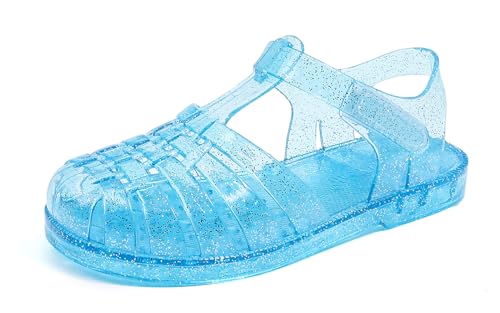Image of GUGUYeah Jelly Sandals for Girls,Closed Toe Princess Costume Summer Dress Shoes Fisherman Gladiator Water Beach Flat Sandals for Toddler /Little Kid /Big Kid