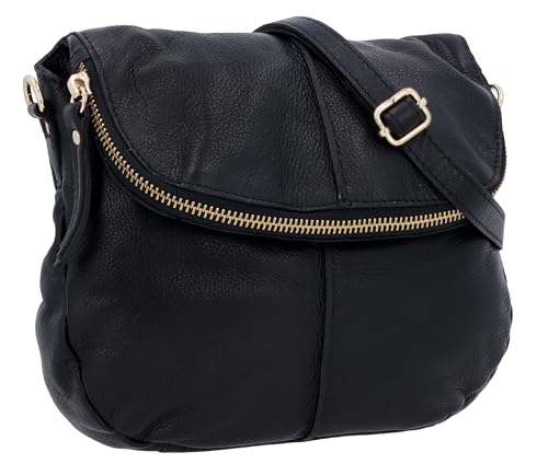 Gusti Umhängetasche Leder - Iselin Handtasche Ledertasche Damen Schwarz Leder