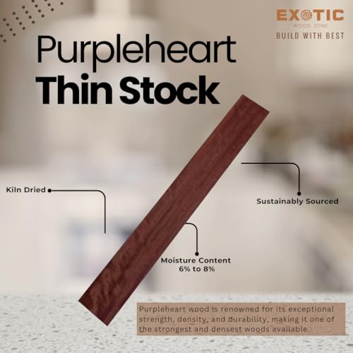 Beautiful Purpleheart Thin Stock Lumber Boards, Suitable Thin Stock Lumber Board for Wood Crafting and Wood Working Projects (1/8\" x 3\" x 24\") - Thumbnail 3