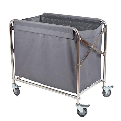ZTCHSENZT Carretillas De Mano para Almacenamiento, Carritos Móviles De Cocina, Carrito Plegable para Ropa Blanca, Carrito Clasificador De Lavandería De Hotel con Rueda De Freno Un,Grey-87 * 52 * 78Cm