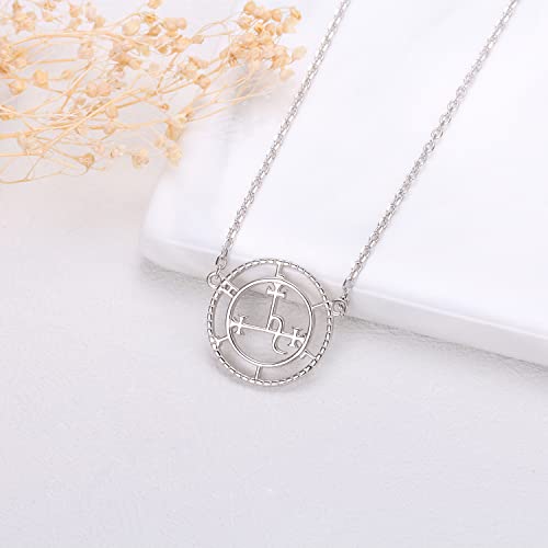 Ladytree Sigil of Lilith Choker S925 Sterling Silver Sigil of Lilith Choker Necklace Gifts for Women Rolo Chain 13+3 inches3