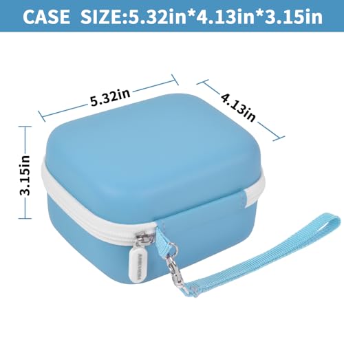 Image of ANKHOH Label Maker Case for Memoking T02 / for Phomemo M02 / M02S / M02 Pro / Q30S / for Nelko PM230 / for Anycash /for Ponek Mini Pocket Printer, Portable Sticker Paper Storage Holder - Box Only (Blue)