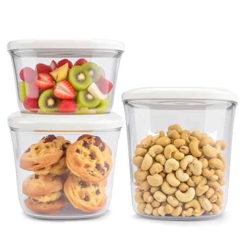 Vacuum Seal Containers for Food Storage, 3Pcs BPA-Free Food Storage