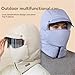 Windproof Full Cover Outdoor Riding Mask with Glasses, 4 in 1 Waterproof Ski Cap Winter Windproof Full Cover Balaclava (Orange,One Size)