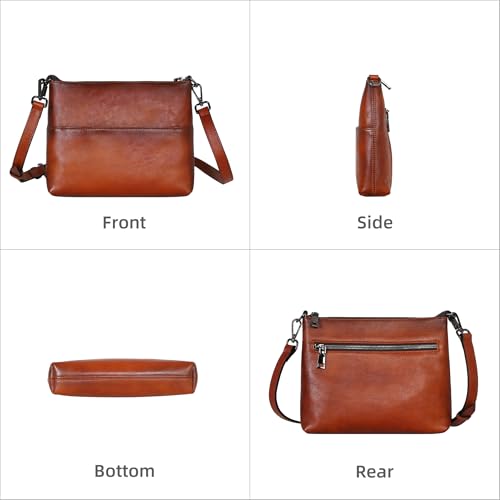 Iswee Leather Crossbody Bags for Women Small Purses with Multi-Pocket Shoulder Bag Lightweight Handbags for Travel4