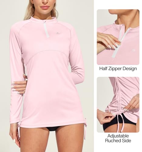 Image of Heathyoga Rash Guard for Women UPF 50+ UV Sun Protection Swim Shirt for Woman Long Sleeve Swimsuits Bathing Suit Tops