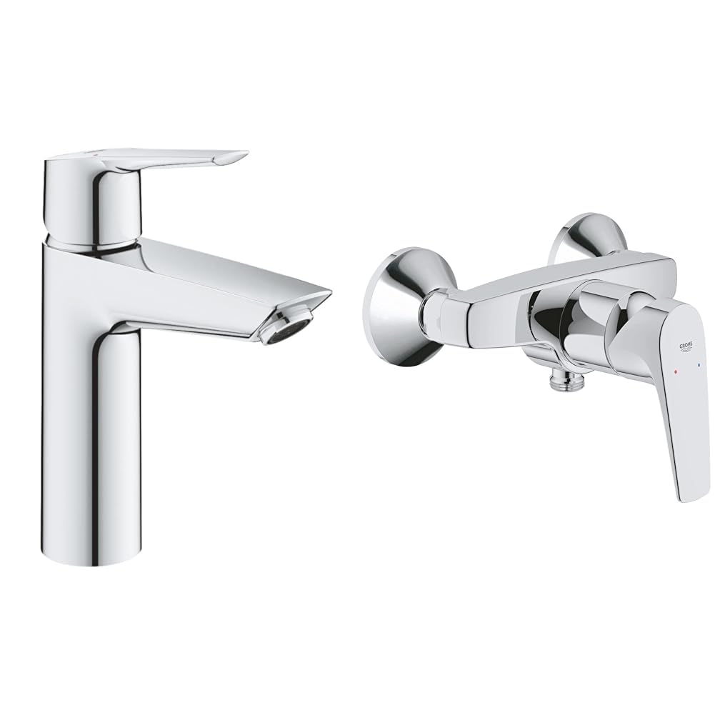 Robinet lavabo GROHE Start avec mousseur économie d'eau et mitigeur douche mural Start Flow