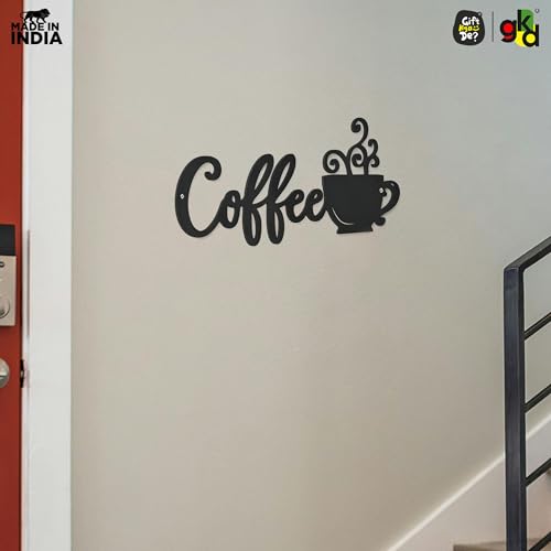 Image of Gift Kya De Coffee Wall Hanging Sign for Kitchen & Cafe | Wooden Wall Art for Coffee Corner | Black Kitchen Decor for Home & Restaurants