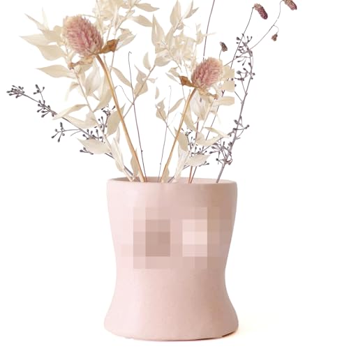 BASE ROOTS Home Decor Plant Pot, Aesthetic Room Decor Flower Vase, Boho Planter for Indoor Plants, Clean Girl Aesthetic Flower Pot for Living Room & Bedroom Decor, Ceramic Vase for Apartment Décor