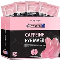 Augenpads(24 Paar), Koffein Augenmasken gegen Augenringe, geschwollene Augen und Tränensäcke, Kollagen Augenpads gegen Falten und Schwellungen, Hautpflege Geschenk für Sie,Under Eye Gel Patches