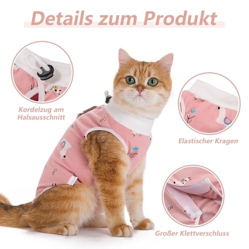 Funalix-Katzen-ErholungsanzugKatzen-Sterilisation-nach-der-Operation-Anti-Lick-Anzug-HaustierSuse-Alpaka-Muster-Design-Katze-Chirurgie-Wiederherstellung-Anzug-PinkM | Dealmeister.io Alt tag für bilder post titel