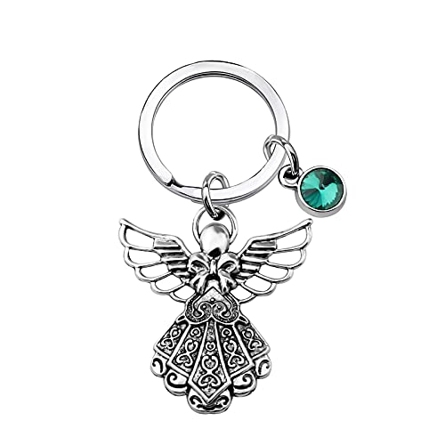 Llavero de ángel de la guarda con piedra de nacimiento BNQL para mujer y accesorios de bolso