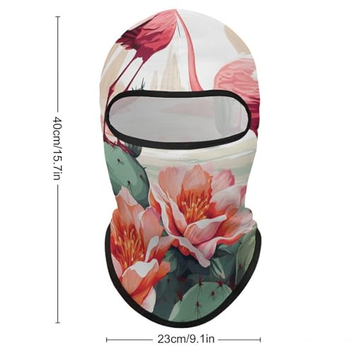 Balaclava máscara facial Green Flamingo Rose Flowers para hombres y mujeres con protección solar y transpirable, cobertura completa para senderismo, ciclismo, correr y conducir miniatura 2