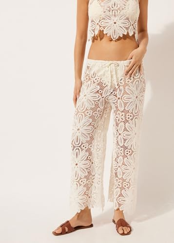 Woman's Floral Crochet Palazzo Pants4