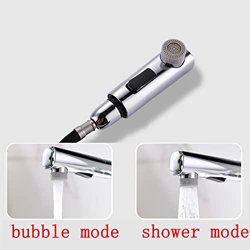 Robinet de lavabo monotrou extractible argent pour salle de bain moderne