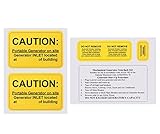 Natupal Generator Label Kit: 2 Labels, Yellow, Vinyl, Rectangular, Made in USA