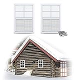 Gaahing 2-Pack 12' x 18' Heavy-Duty Aluminum Shed Windows Kit Flush Mount with Tempered Glass & Fiberglass Screens for Chicken Coops, Barns, Playhouses, Garages