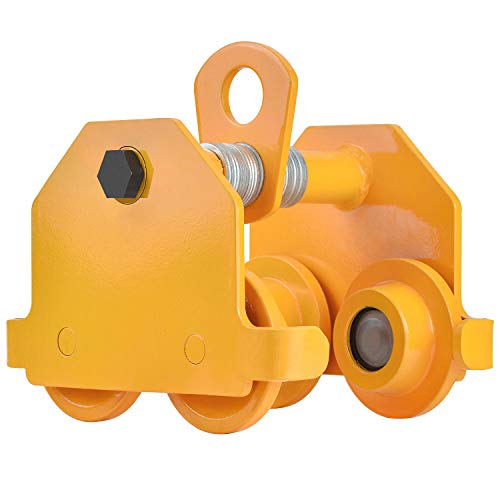 LIMICAR Manual Trolley 1 Ton Heavy Duty 2200LBS Push Beam Trolley Capacity Plain Trolley Crane Lift Dual Wheels Garage Hoist