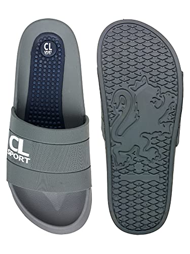 Image of mens Cl-f-m-205 grey-navy Slipper