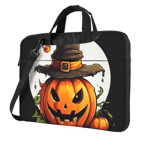 Sac ordinateur citrouille Halloween avec bandoulière réglable