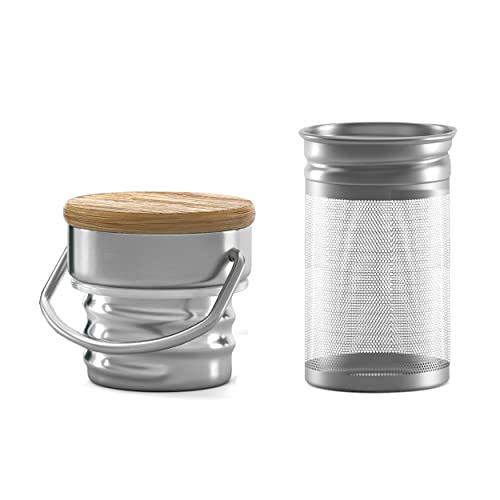 BeMaxx Drinking cap replacement lid for Bamboo ACTIVE FLASK drinking bottles any size (950ml, 680ml, 530ml, 410ml) | BPA free leak proof drinking sport cycling - Stainless Steel Lid Bamboo