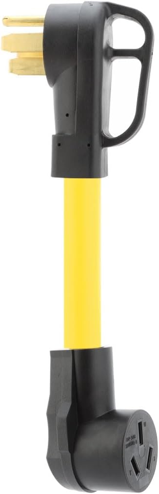 1 Foot (STW 6AWG) Nema 14-50P to 10-50R Adapter Power Cable,50Amp Dryer 4-Prong Male to Nema 10-50R 3-Prong Female Adapter Cord