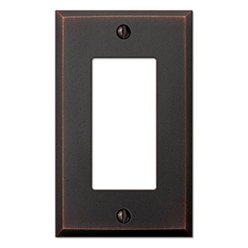 Amerelle Manhattan Single Rocker Cast Metal Wallplate in Aged Bronze