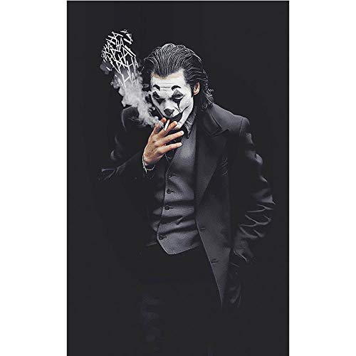 Abstrait Joker Affiches Et Joker Portrait Toile Tableau Peinture Clown Noir Blanc Murale Tableaux Pour Salon Moderne Decoration à La Maison 50x100 Cm Sans Cadre