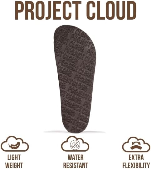 Project Cloud 100% Genuine Leather Mens Sandals - Memory Foam Insole & Cork Footbed Slides for Men Footwear - Non-Slip Summer Sandals for Men & Lightweight Mens Slides (Heritage) - Image 4