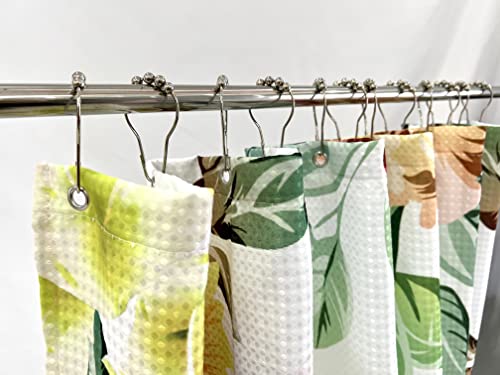 Rlhhug Waffle Weave Sunflower Shower Curtains With Set Of 12 Rust-Resistant Metal Hooks Popular Waterproof Quality Half-Clear Washable And Durable Premium Bath Curtain 72 X 72 Inches #TOP6