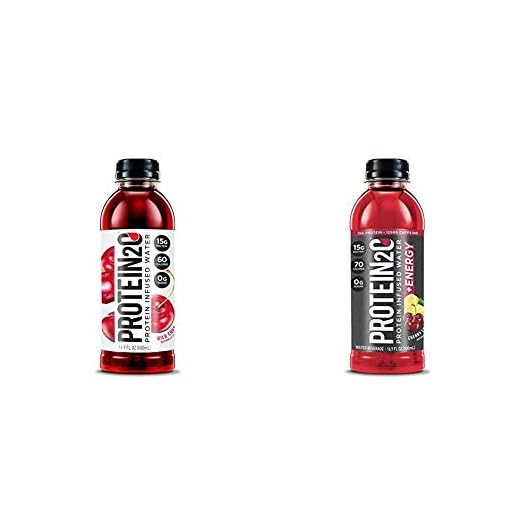 Protein2o Low-Calorie Protein Infused Water, 15g Whey Protein Isolate, Wild Cherry (16.9 Ounce, Pack of 12) & Energy, Low Calorie Protein, 15g Whey Protein Isolate, Cherry Lemonade, (Pack of 12)