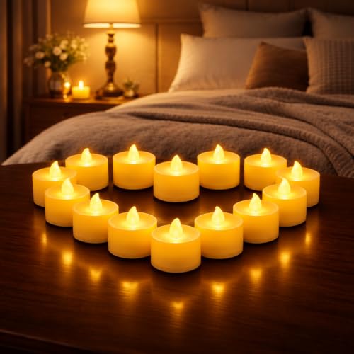 Image of 12 Pcs LED Tea Light Candles, Flameless, Smokeless LED Diyas, Decorative Acrylic Candle for Navratri Decoration, Home Decor, Diwali, Deepawali, Festival Gifting (Pack of 12)