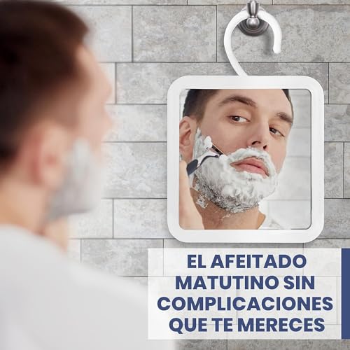 Miniatura 7 de Mirrorvana Espejo De Ducha Colgante Antivaho Para Afeitarse, Superficie Antivaho Inastillable Y Gancho Giratorio Ajustable De 360 - 16 Cm X 16 Cm