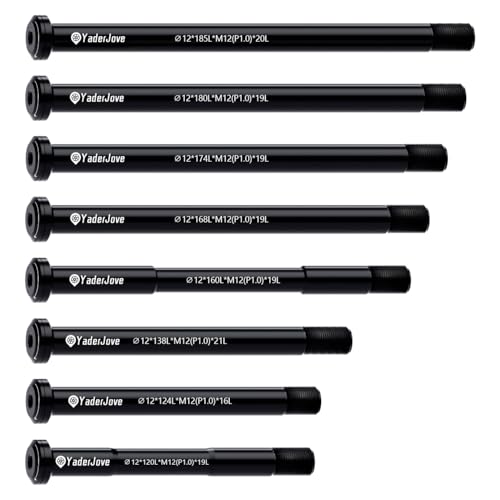 Thread Pitch 1.0mm Bicycle Hub Thru Axle Adapter Boost Forks Quick Release (12mm x 174mm Length)