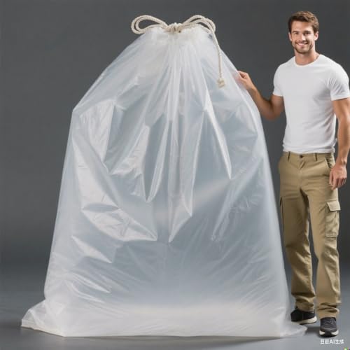 Extra Large Plastic Storage Bags 79 x 118 inches Huge Clear Giant Storage Bags Perfect for Moistureproof, Dustproof, Business Packing, Industry or Agriculture Use and More (5 Pack)