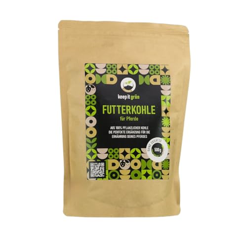 Futterkohle für Pferde 500g – 100% pflanzlich | keep it grün
