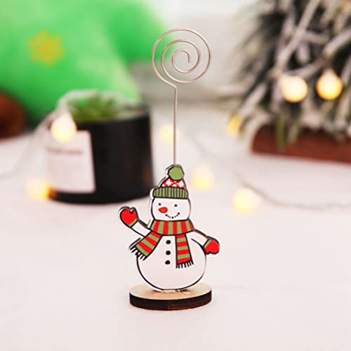 Christmas Place Cart Card Metal Papel De Madeira Clipe Santa Snowman Elk Pinguim Mesa Nome Cartão Ca