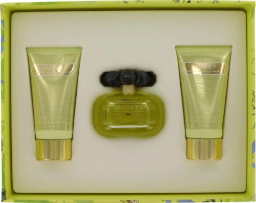 Covet by Sarah Jessica Parker for Women 3 Piece Set 3.4 oz Eau De Parfum EDP Spray + 2.5 oz Body Lotion + Shower Gel 3 Piece Set 3.4 oz Eau De Parfum EDP Spray + 2.5 oz Body Lotion + Shower Gel