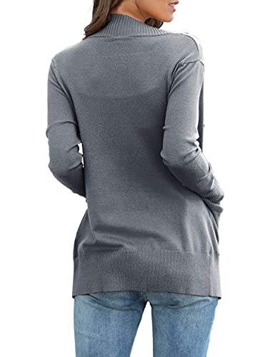 Redhotype Womens Cardigan With Pockets Casual Long Sleeve Open Front Cardigans For Women, Heather Gray, Small #TOP2