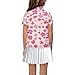 Gzzxiailg Pink Flowers Print Girls and Boys Golf Shirts Short Sleeve Performance Polo Shirts Comfortable & Soft School Uniform Shirts Button UP Athletic Tops for 5-14 Years