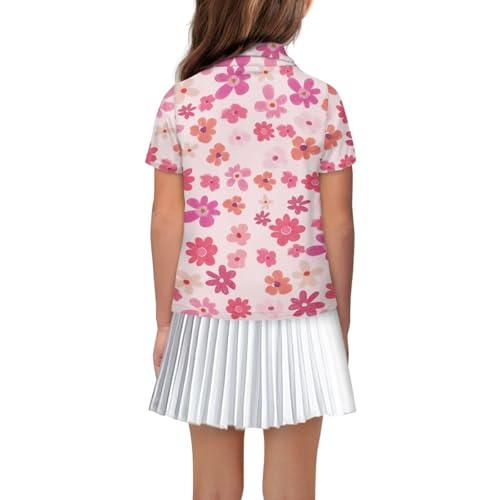 Girls and Boys Polo Shirts Short Sleeve Golf Shirts Button Closure Golf Polo Shirts Pique Collared Tennis Tank Tops2