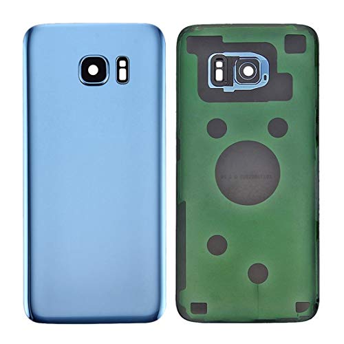 Vitre arrière de remplacement premium pour Galaxy S7 Edge couleur bleu