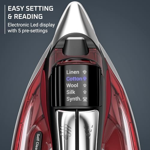 Image showing the retractable cord mechanism at the back of the iron.