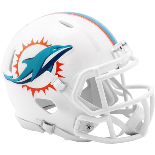 Miami Dolphins Current Riddell Speed Mini Football Helmet - New in Riddell Box