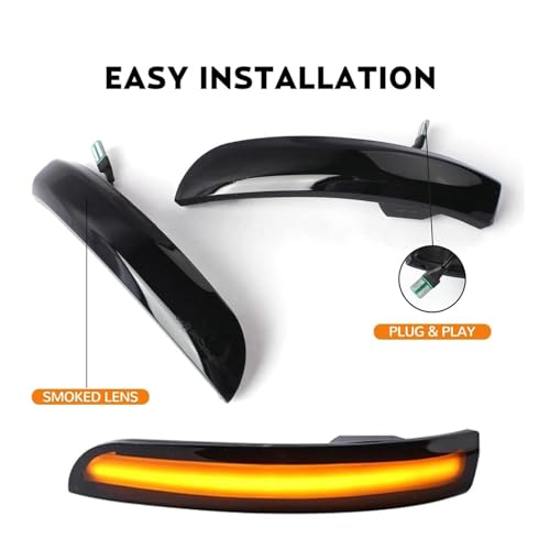 Luz LED secuencial de intermitente lateral con parpadeo dinámico para Ford Kuga 5