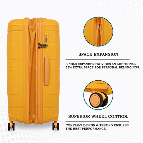 Image of it luggage Momentous Mango Yellow Set of 2-28 & 20 inches Cabin with Padded Laptop Section & Large Expandable Polypropylene Hardsided with TSA Lock 8 Wheel Trolley Bag