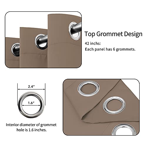 Image of Easy-Going Blackout Curtains for Bedroom, Solid Thermal Insulated Grommet and Noise Reduction Window Drapes, Room Darkening Curtains for Living Room, 2 Panels(42x84 in, Camel)