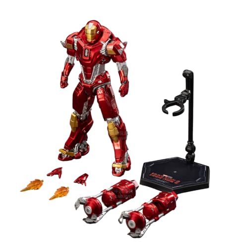Image of ZD Toys Action Figure Collectible - 7 Inch Ironman Mk 35, Superheros Premium PVC Build Collectible, Interchangeable Accessories, Perfect for Gifting, Ages 15+ Years