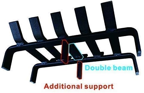 Miniatura 2 de HiFlame - Rejilla de leña para chimenea de acero sólido resistente para estufa de leña